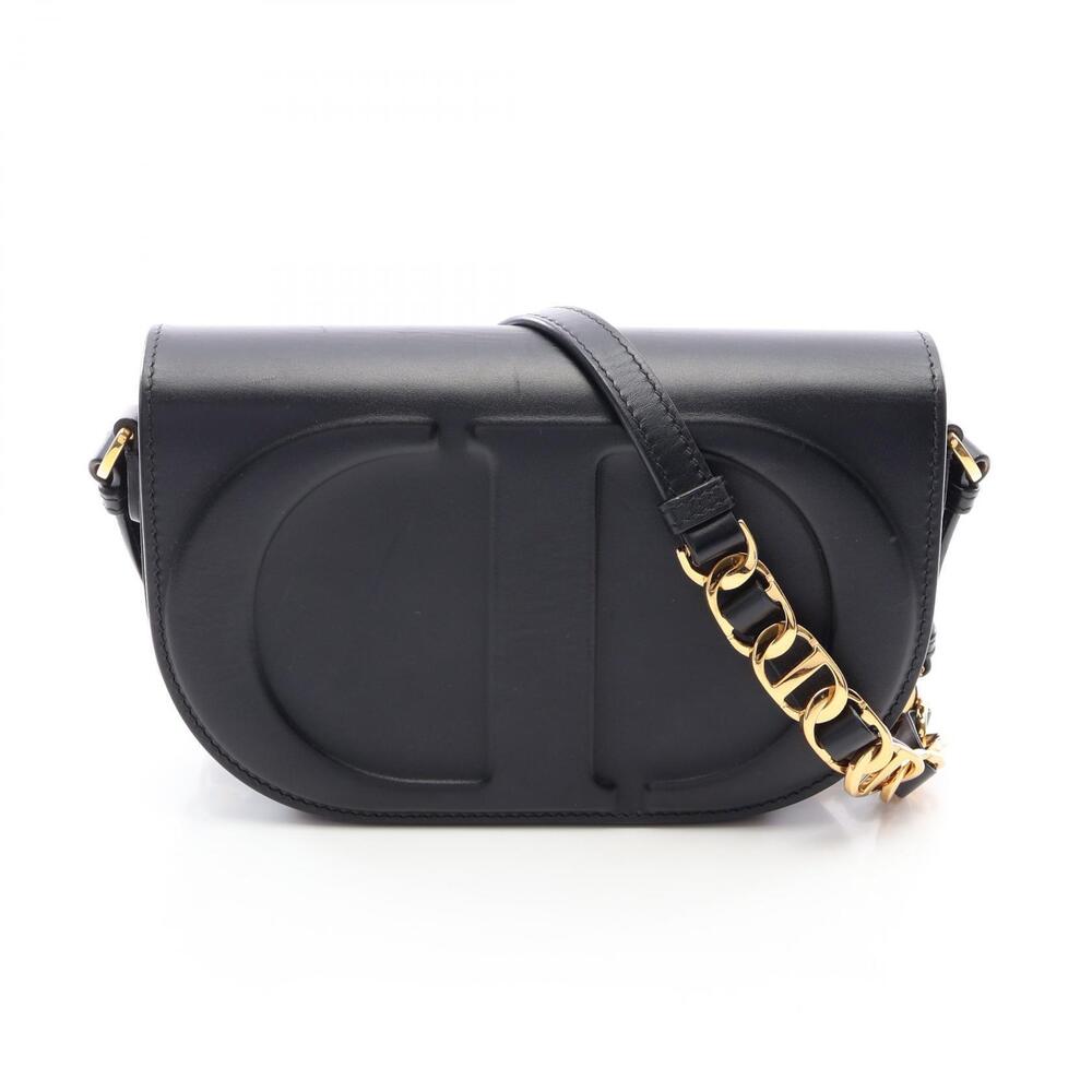 Christian Dior CD Signature Leather Crossbody Bag Black